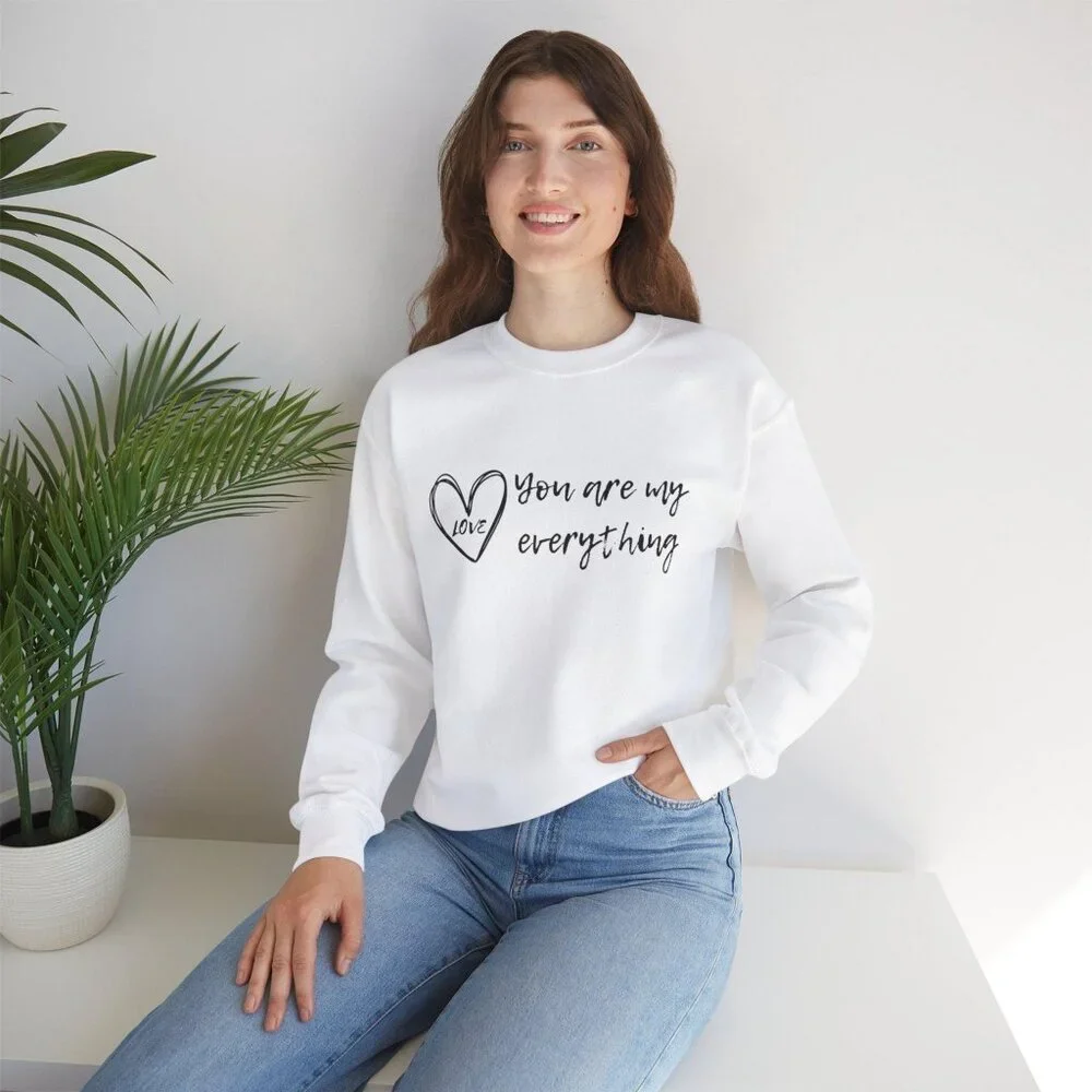 "You Are My Everything" Love Heart Design Unisex Sweatshirt - Personalize It - Picture 3 of 8